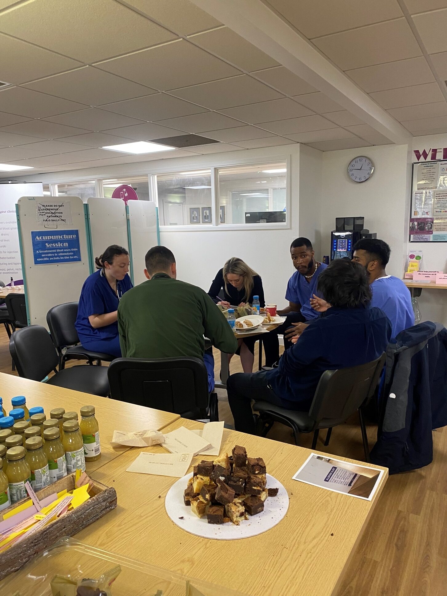 people sat round a table